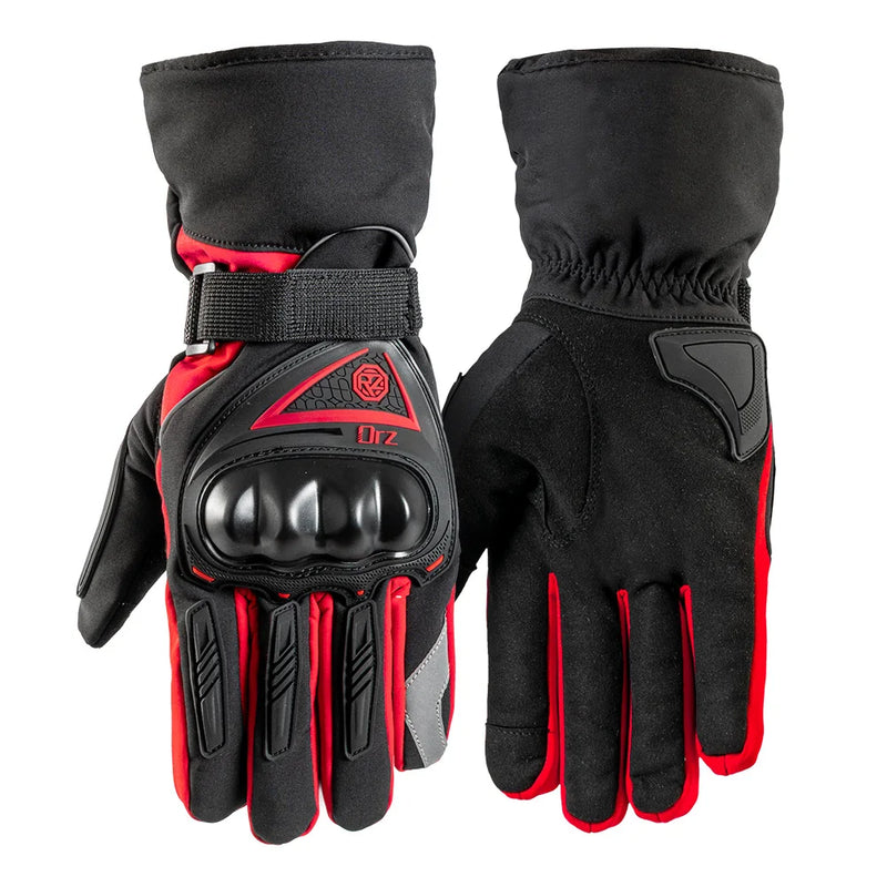 ORZ Motorcycle Gloves Winter Windproof Warm Moto Biker Gloves Full Finger Motorbike Riding Touch Screen Guantes Moto Black M-2XL