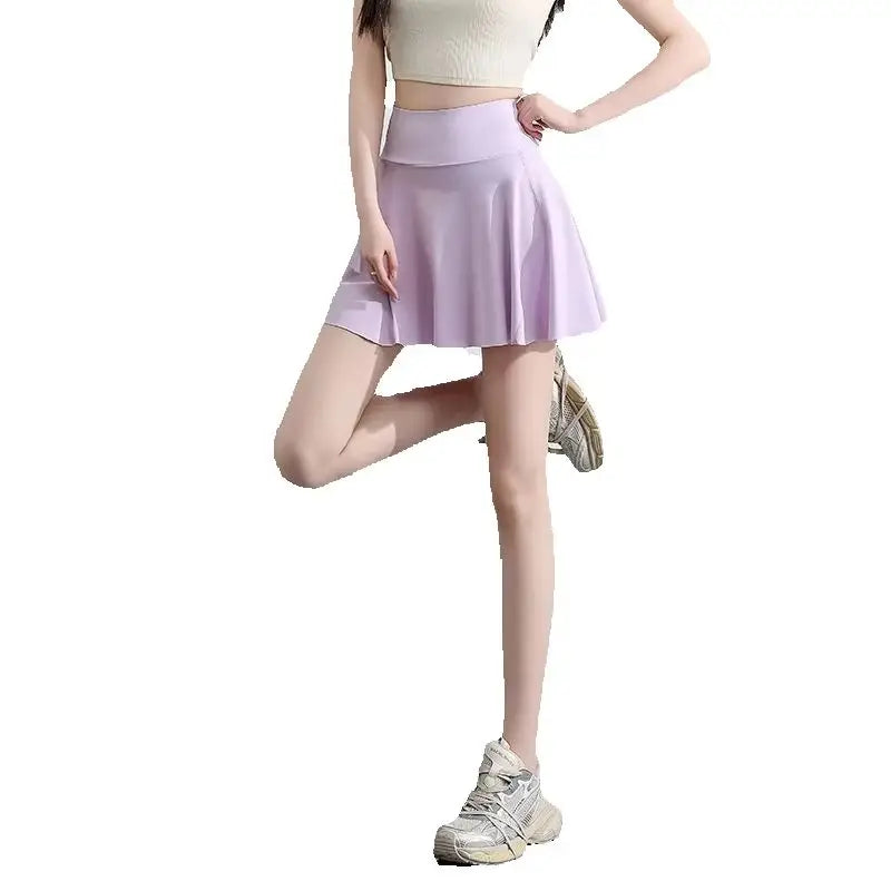 Women's Stretch Mini Skirt in Asian Sizes, Perfect for Shopping, Yoga, Exercise, and Parties. Available in Black, White, Purple,