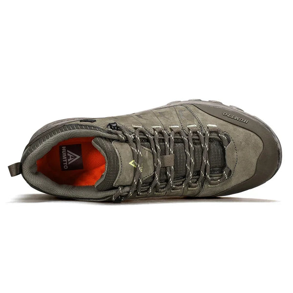 HUMTTO Non-slip Hiking Shoes for Men Genuine Leather Winter Men's Sports Shoes Outdoor Safety Sneakers Breathable Trekking Boots