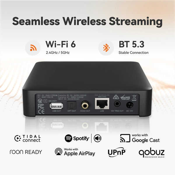 Fosi Audio S3 Lite ឧបករណ៍ចាក់តន្ត្រី Hifi ឥតខ្សែ ប៊្លូធូស ឌីជីថល ដឹកជញ្ជូន បណ្តាញ ឧបករណ៍ចាក់អូឌីយ៉ូ គាំទ្រ AirPlay Qobuz Connect