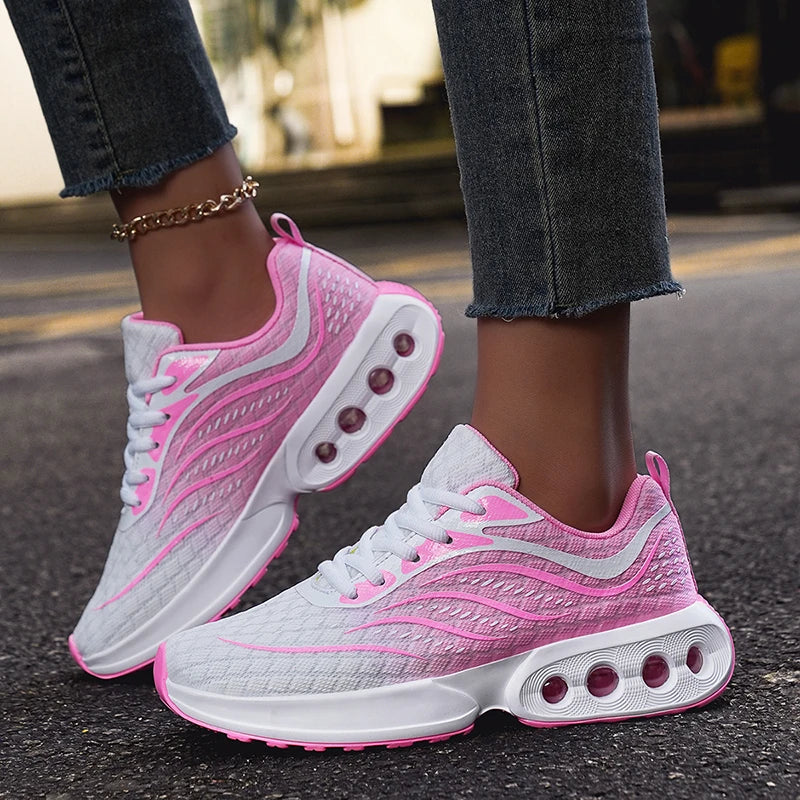 Womens Sports Shoes 2025 Autumn New Casual Fashion Lightweight Thick Soled Comfortable Sneakers Travel Walking Shoes for Women