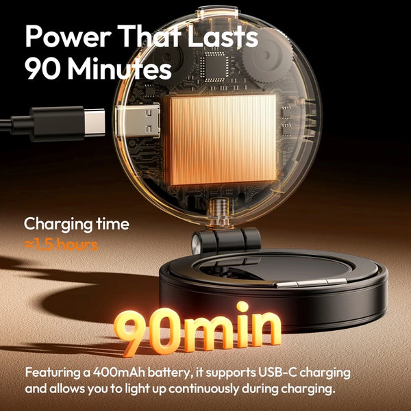 ភ្លើង LED Ulanzi LM23 Magsafe Pocket អាចបត់បាន ភ្លើងវីដេអូ 360 ដឺក្រេ អាចលៃតម្រូវបាន 2500-8500K ពណ៌ពីរ សម្រាប់ទូរស័ព្ទ iPhone 17 16 Android ថតផ្ទាល់