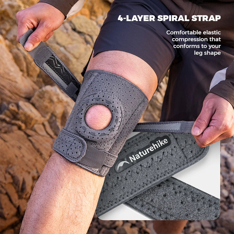Naturehike New Four Spring Support Mountaineering Knee Protector Outdoor Adventure Leg Thickened Stress Relieving Protective Pad