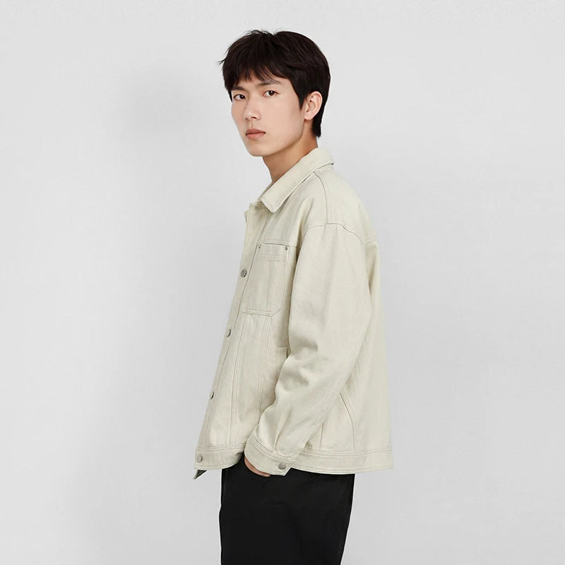Semir Classic Jacket Men Spring Lapel Fleece Commute Basic Versatile Slightly Loose Structured Silhouette Casual Top