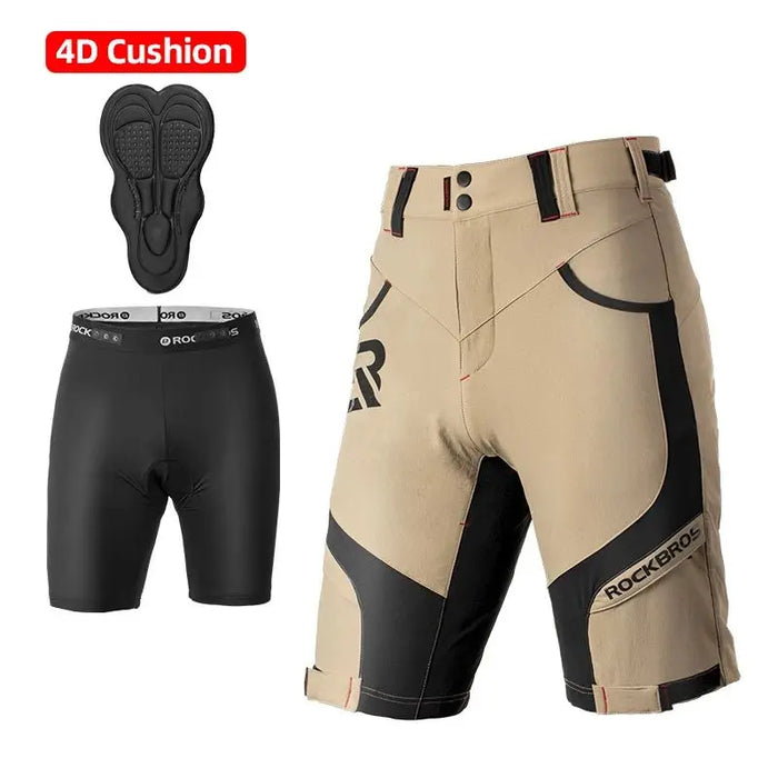 ROCKBROS 4D Women's Men's Shorts 2 In 1 With Separable Underwear Shorts Bike Shorts Climbing Running Bicycle Pants Cycling Trous YPK020 CHINA