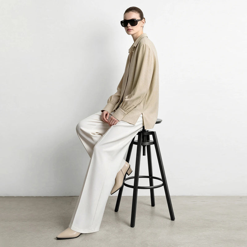 Amii Women's Long Sleeve Shirt Lapel Collar Casual Minimalist Business Shirts for Woman Casual Blouse 2026 Autumn Tops 12623077