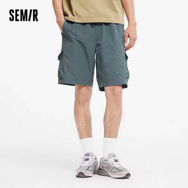 Semir Black Work Shorts Men 2025 New Summer Loose Sport Straight-Leg Mid-Length Pants Moisture Wicking for Casual Wear