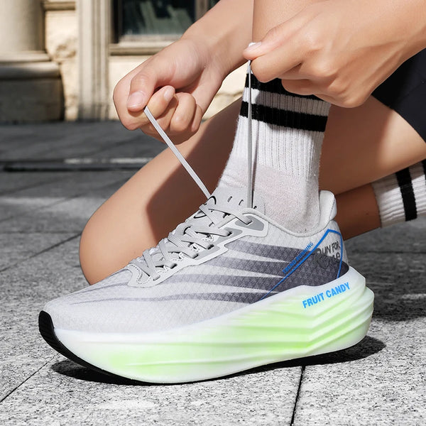Men women casual sneakers four seasons breathable fitness soft-sole outdoor speed running shoes couple light racing sports shoes