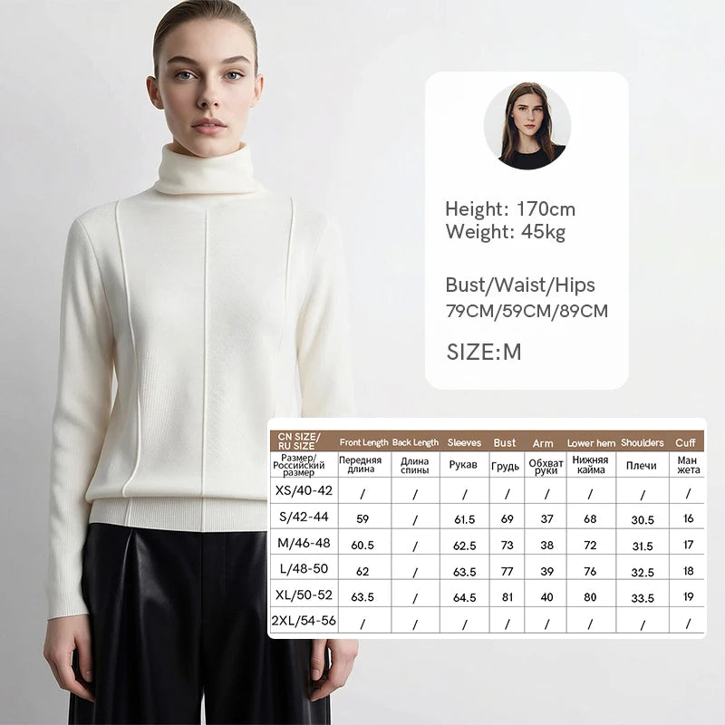 Amii Knitted Women's Sweater Turtleneck Slim Fit Long Sleeve Casual Pullover 2026 Autumn New Versatile Chic Top Women 12623113