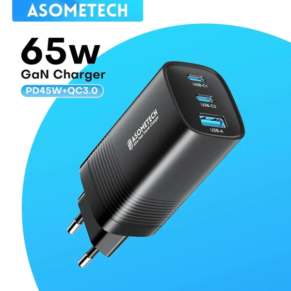 ឆ្នាំងសាក GaN USB Type C 65W សាកលឿន QC3.0 PD3.0 សម្រាប់ iPhone 14 13 Pro Xiaomi Laptop PPS ឆ្នាំងសាកលឿនចល័ត 45W សម្រាប់ Samsung