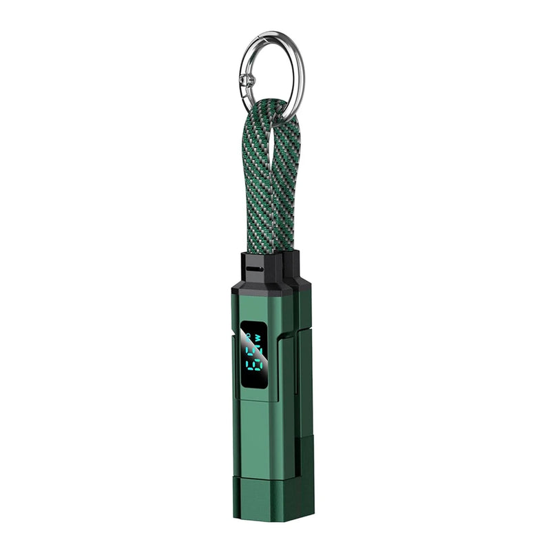 ខ្សែសាក iLMH Keychain, ខ្សែសាកច្រើនប្រភេទ USB C 4 ក្នុង 1 ជាមួយអេក្រង់ឌីជីថល, ខ្សែសាកលឿនចល័តសម្រាប់ឧបករណ៍