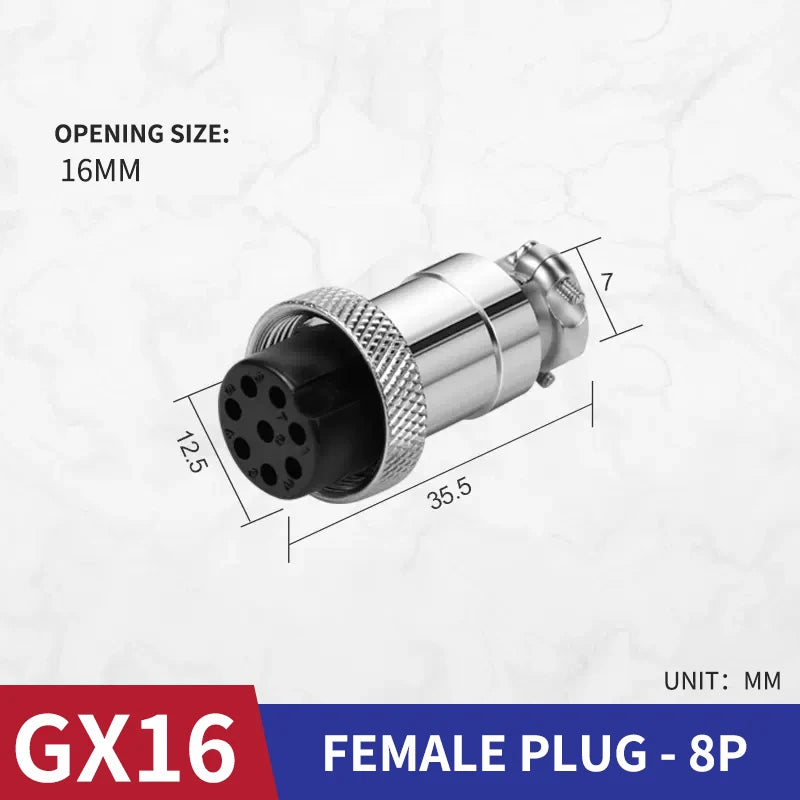 10 Pcs GX16 Male And Female Aviation Plug Socket Connector GX16-2/3/4/5/6/7/8/9/10 PIN Cable Aviation Plug Connector Rear Nut