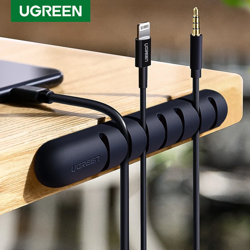 Ugreen Cable Organizer Silicone USB Cable Winder Flexible Cable Management Clips For Mouse Headphone Earphone Cable Holder