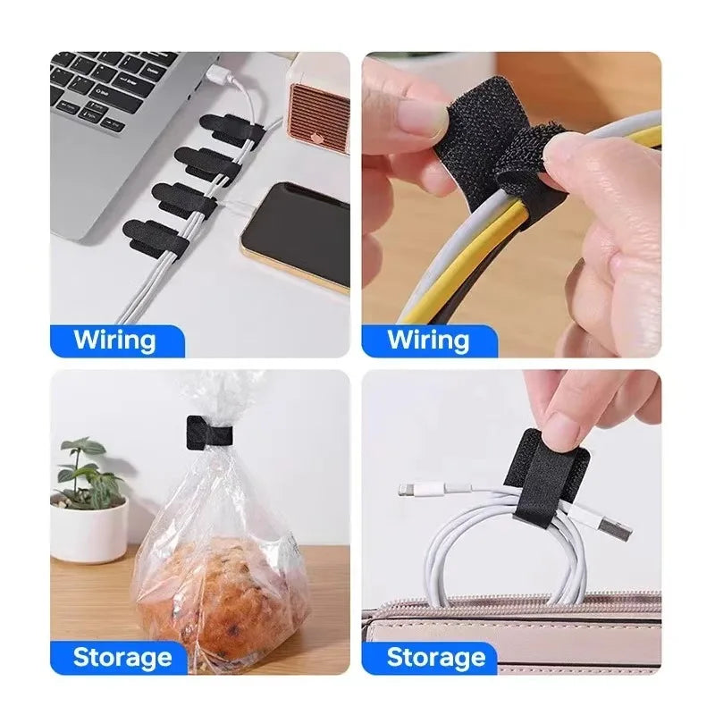 Separate Cable Management Box, Cable Ties, Mouse and Headphone Cable Management Nylon Cable Ties, Reusable Loop Hook Strap, Stra