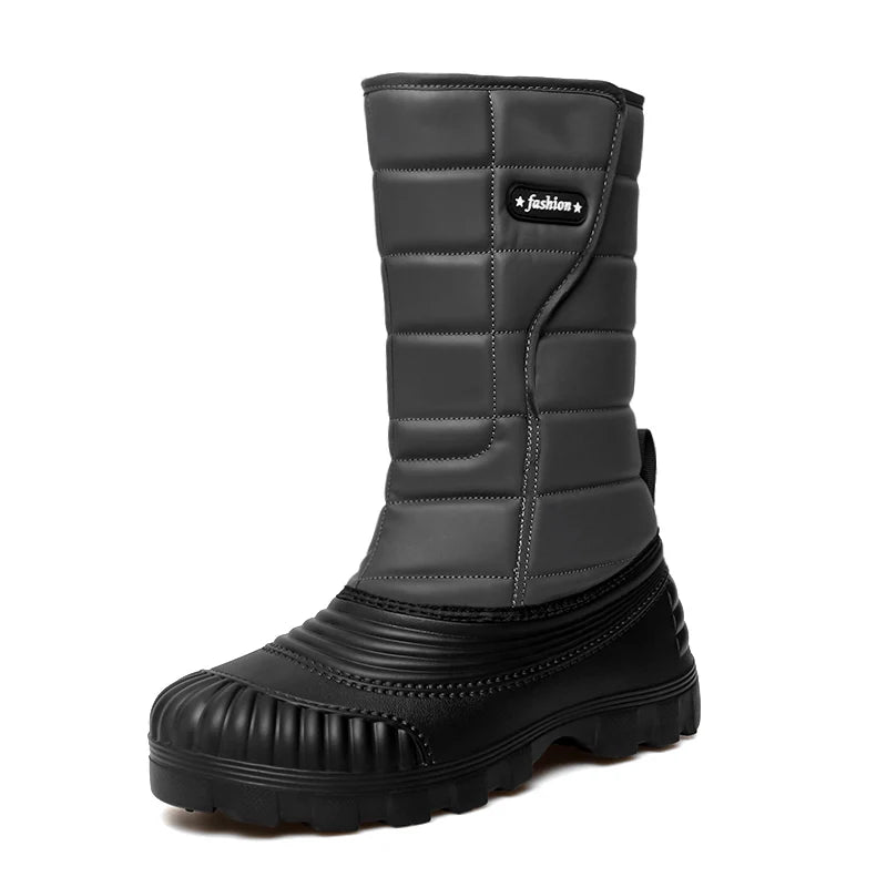 Men's high-top casual snow boots winter new light warm velvet cotton boots soft sole non-slip comfort outdoor walking work boots