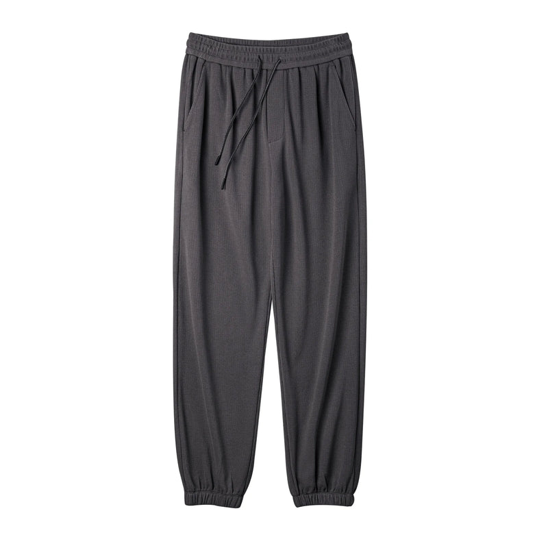 Maden Spring Solid Color Waffle Pants Men Sports Sweatpants Modal Straight Leg Pants Casual Trousers Plus Size Loose Pants 3XL