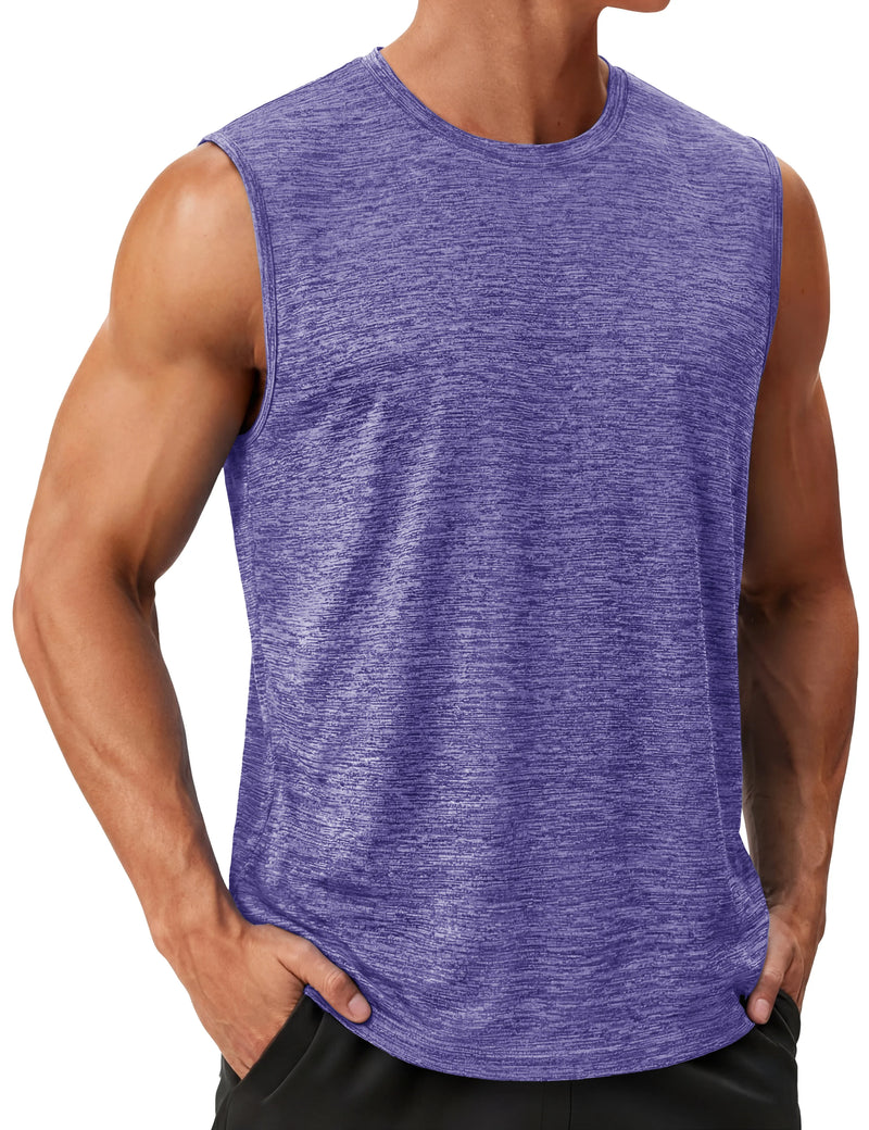 TACVASEN Mens Summer Quick Dry Tank Tops Lightweight Fitness Gym Workout Stretch T-Shirt Soft Comfort Outdoor Running Tee Vest
