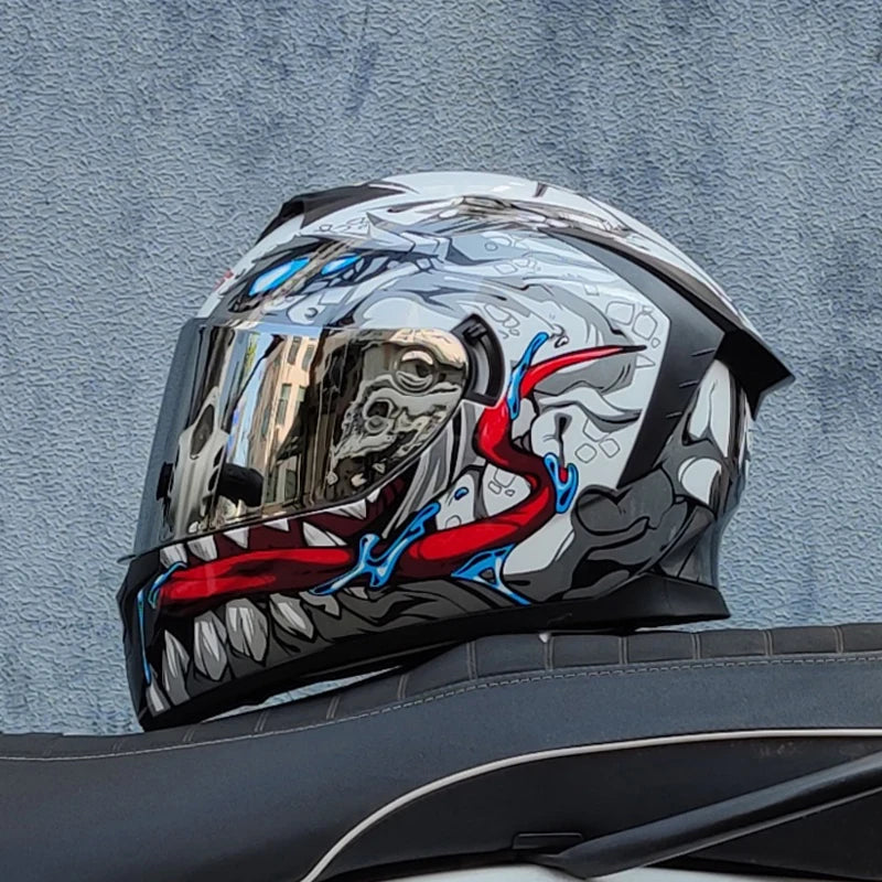 DOT Approved Safety Motorcycle Helmets Full Face Dual Lens Racing Helmet Strong Resistance Off Road Helmet