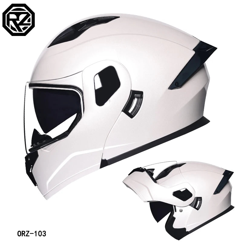2023 New Arrival Men Motorcycle Professional Racing Flip Up Helmet ABS Material Modular Dual Lens Helmets DOT Certification