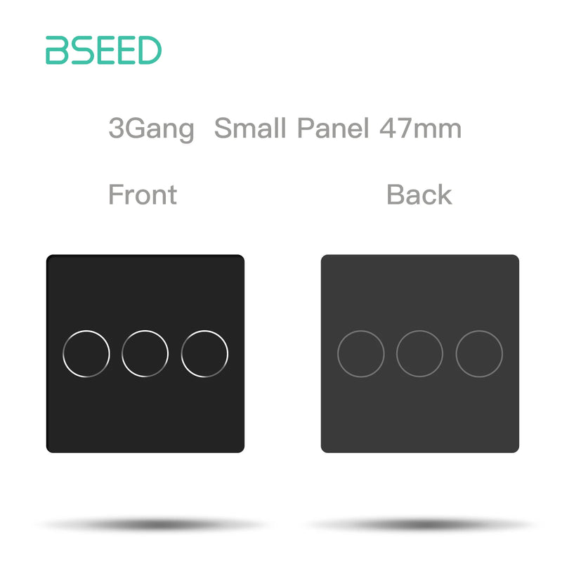 BSEED 1/2/3Gang Wall Touch Switch Small Glass Panel 47mm Dimmer Curtain Crystal Panel Parts Only DIY Combine With Glass Frame