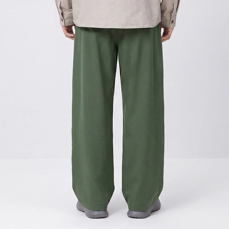 Semir Men Casual Pants Fleece Lined Loose Fit Curved Leg Solid Color Utility Outdoor Drawstring 2026 New Winter Daily Wear