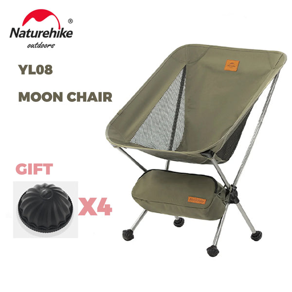 Naturehike YL08 Camping Folding Chair Lightweight Outdoor Portable Moon Aluminum Alloy Fishing Travel Hiking Backpacking Chairs
