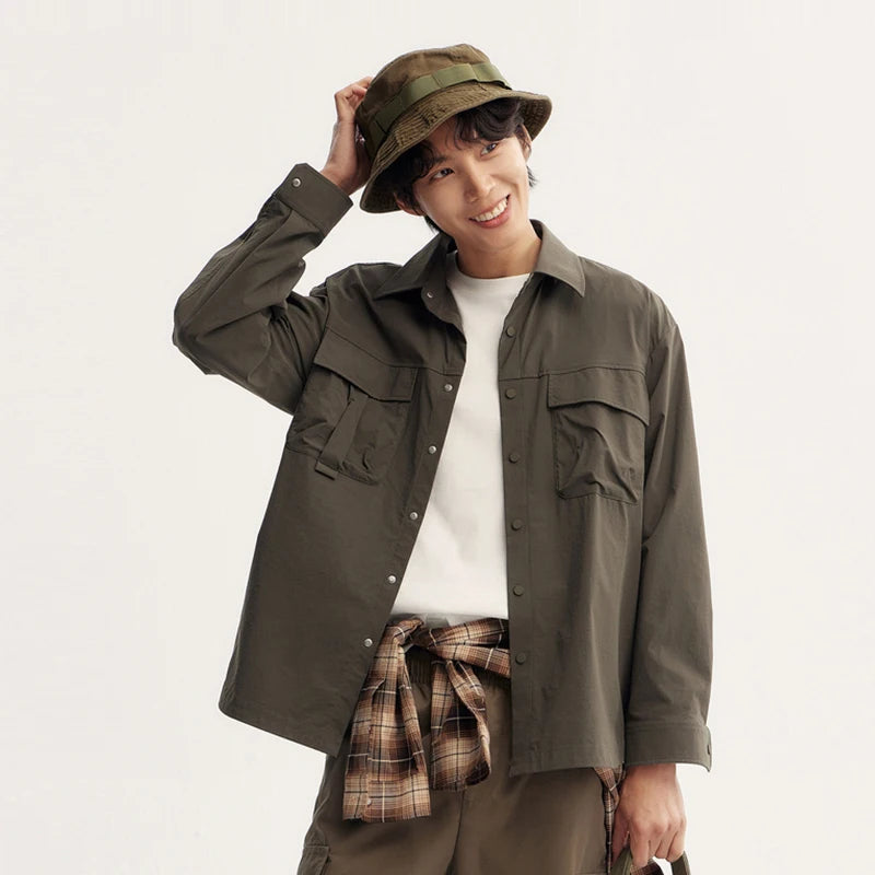 Semir Workwear Shirt Long Sleeve Plain Collar Loose Fit Unisex 2025 Autumn Casual Fashion Comfortable Stylish Top