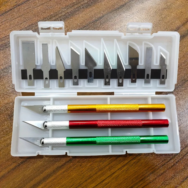 13pcs Sculpture Carving Knife Set,Aluminum Alloy Craft Knives Precision Blades,Manual Engraving Tool Kit,for Paper Cuttings.DIY