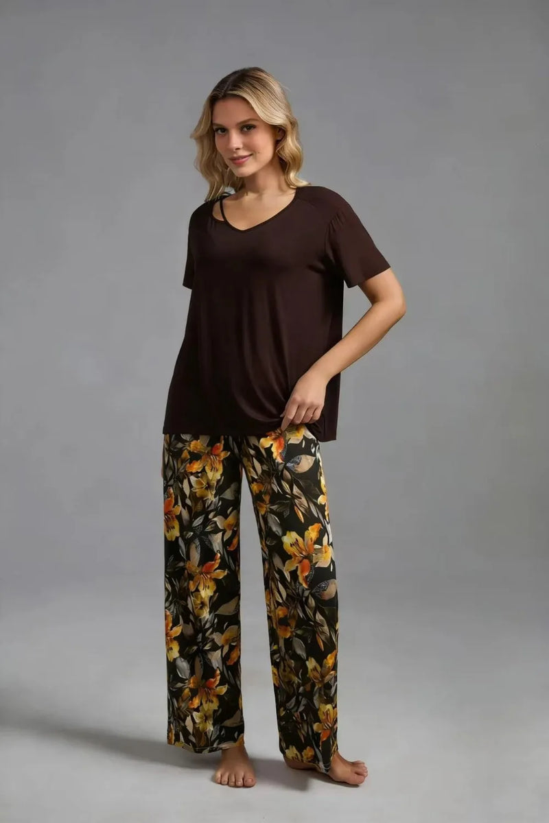 Soft Short Sleeve Sleepwear 2 Piece Set Pajamas Women's Suit Night Wear Female 2026 New Thin Pyjama Set Woman Nightwear Pijama