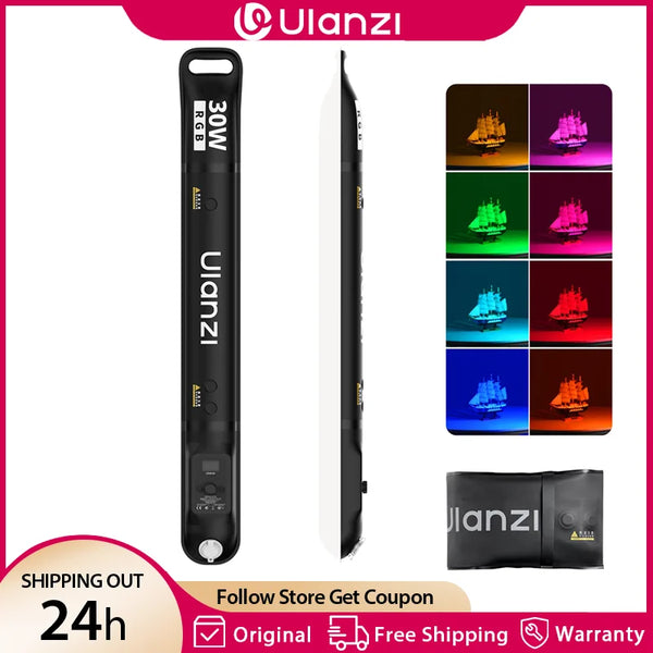 អំពូលភ្លើងបំពង់ខ្យល់ RGB ដៃកាន់ Ulanzi LA30 30W 2500-10000K ដំបងភ្លើងបំប៉ោងម៉ាញេទិក APP គ្រប់គ្រង TPU 5000mAh សម្រាប់ Live Vlog