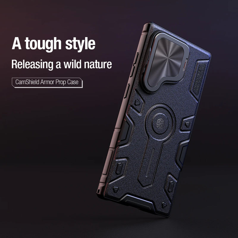 For Samsung Galaxy S24 Ultra Case NILLKIN CamShield Armor Prop Flip Lens Bracket Case With Kickstand For Samsung S24 Ultra Cover