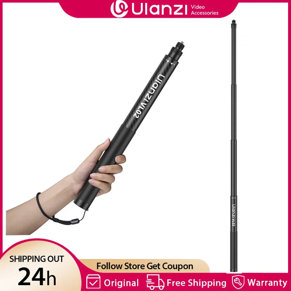 ដំបងថតរូប Ulanzi VL02 ប្រវែង 2.7 ម៉ែត្រ ធ្វើពីសរសៃកាបូន អាចពង្រីកបាន សម្រាប់កាមេរ៉ា Gopro Insta 360 DJI Action ទូរស័ព្ទដៃ ជាមួយវីស 1/4"