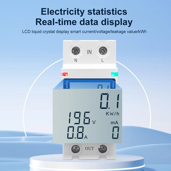 TOMZN Smartlife 63A 110V 220V TUYA WIFI Circuit Breaker Energy Meter Metering Timer With Voltage Current Leakage Protection