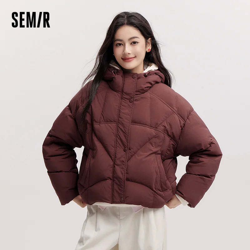 Semir Thin Down Coat For Women 2026 Spring Waterproof Windproof Stain-Resistant Oversize Loose Casual Fashion Jacket