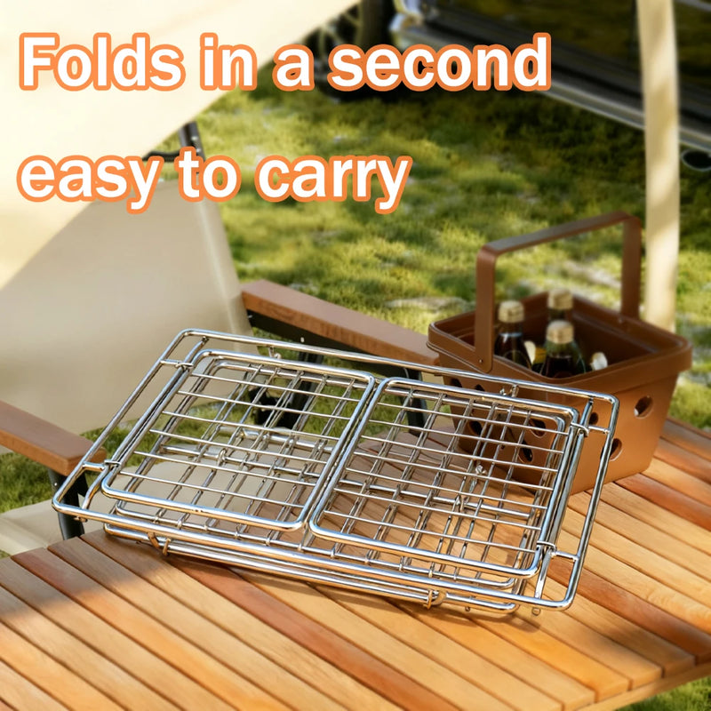 1 Unit  IGT Basket Folding  Drain Basket Stainless Steel Igt 10L Camping Table Basket Lightweight Portable IGT Table Accessories