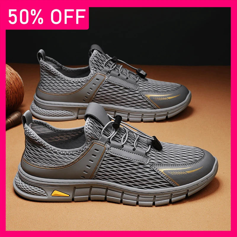 Men Sports Shoes Summer New Mesh Breathable Comfortable Soft Sole Outdoor Casual Shoes Teenagers Daily Wear Jogging Shoes
