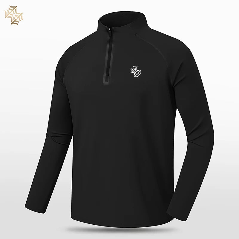 SBWL High Quality Mens Outdoor Hiking Golf Running Breathable Polo Shirt Office Casual Polo Long-Sleeved Sports Base Shirt Tops