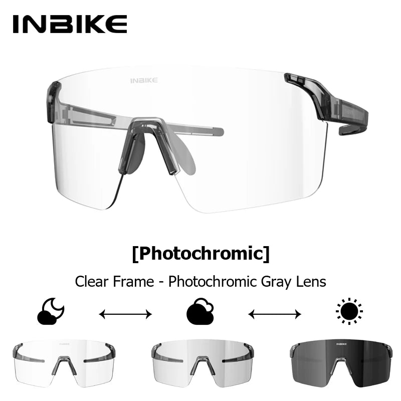 INBIKE Polarized Cycling Sunglasses Man UV400 Protection Road Bike Glasses Mountain Biking Cycling Eyewear for Outdoor Running
