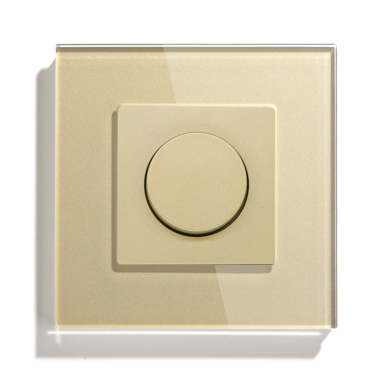 BSEED Mechanical Dimmer Switch Led Dimmable Wall Light Switches EU Standard Lamp Switch Brightness Adjustable Glass Frame 10A