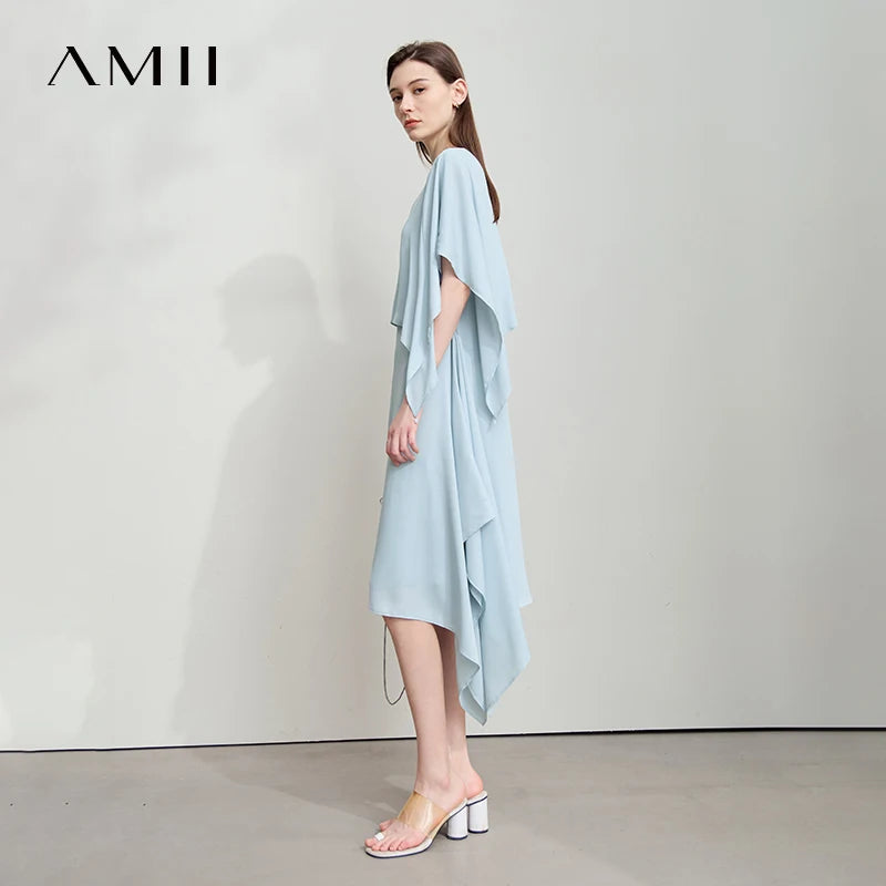 រ៉ូប AMII សម្រាប់នារីតិចណូលីស ឆ្នាំ២០២៦ រចនាបថវិស្សមកាលរដូវក្តៅ ប្រណីត ស្រទាប់ស្តើង ស្លីម រលុង ឆើតឆាយ រ៉ូបប្រវែងមធ្យម 12552063