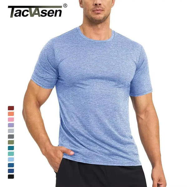 TACVASEN Summer Running T-shirts Men‘s T-shirts Athlete Sports Gym Fitness Workout Casual Shirts Quick Dry Basketball Base Layer