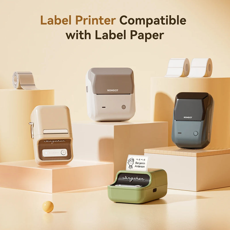 3 Rolls NIIMBOT B21 B3S B1 B31 Thermal Label Clothing Price Food Self-adhesive Tag Waterproof Smart Office Pocket Printer Label