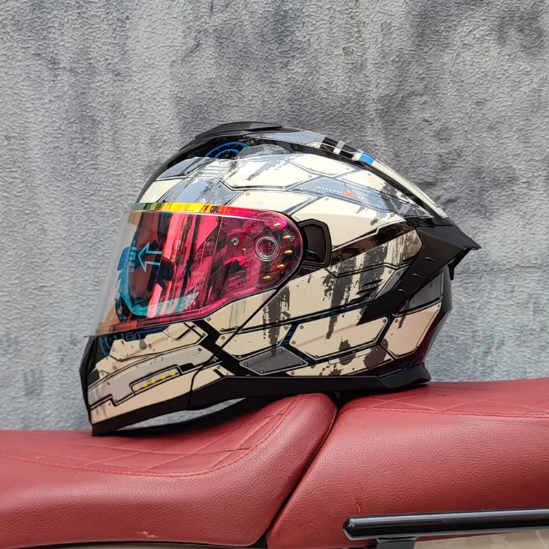 2025 high-quality motorcycle helmet dual lens modular flip helmet Casco para Motos road off-road travel full helmet capacity