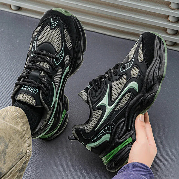 Chunky Sneakers Four Seasons Men's Breathable lightweight Soft Sole anti Slip Running Shoes Fashion Students Speed Sports Shoes