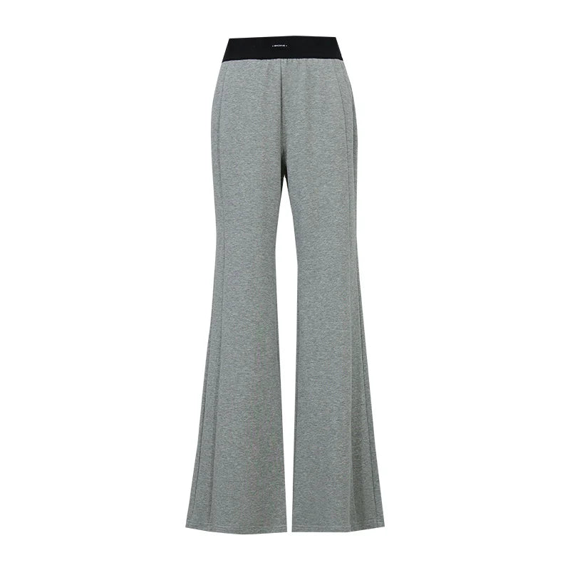 Amii Women's Flare Pants 2026 Summer New Color Block Elastic Waist Air Layer Trousers Casual Versatile Pants For Women 12622154