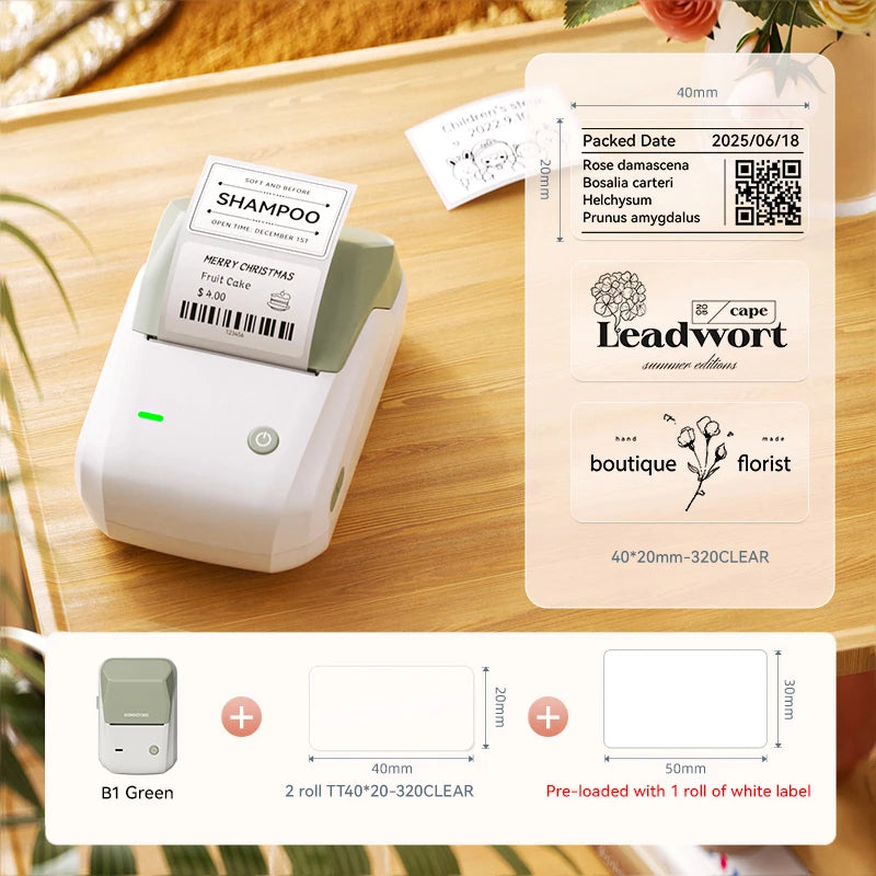 Niimbot B1 Portable Cosmetics Label Printer Wireless  Label Maker Multifunctional Self-adhesive Pocket Label Machine