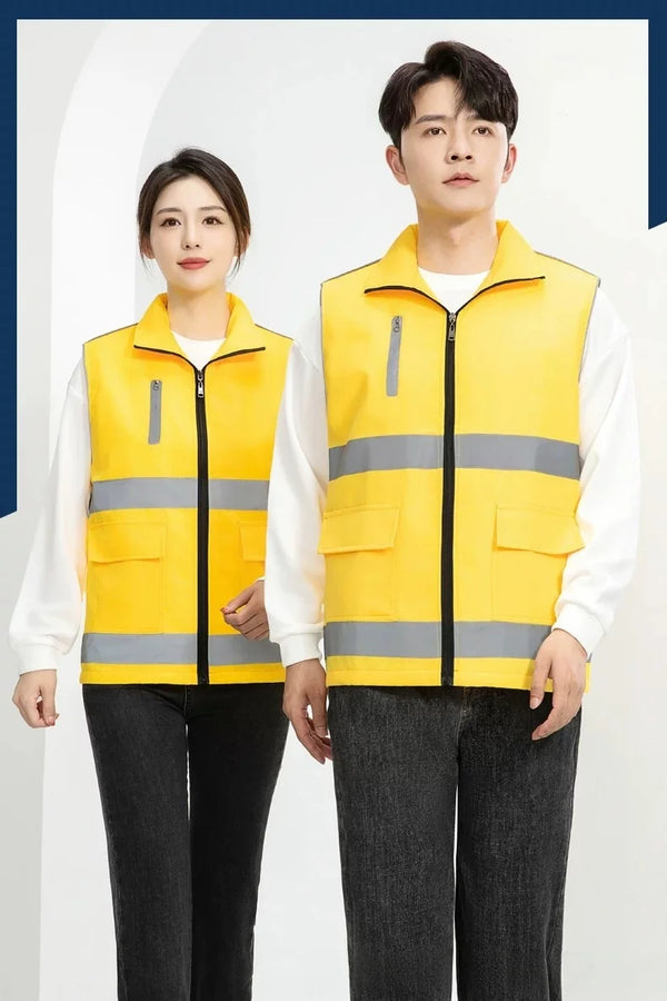 8-Color Lightweight Lapel Vest Bright-Colored Composite Double-Layer Mesh Double-Waist Outdoor Work Vest Custom Logo