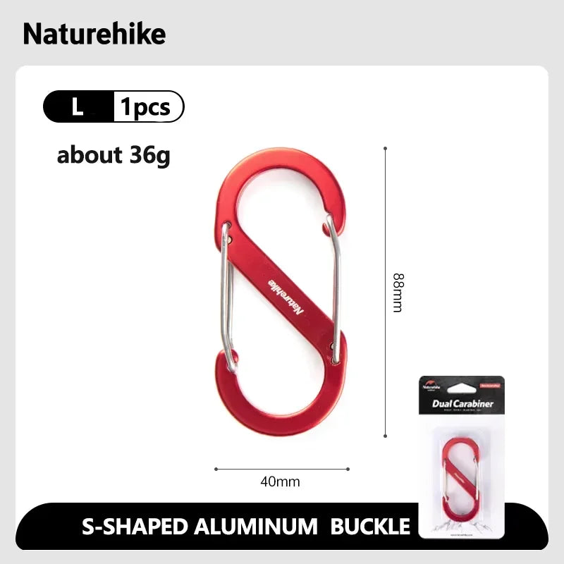 Naturehike Outdoor S-Shaped Mountaineering Buckle Climbing Backpack Buckle Pool Wallet Buckle High Strength Portable Camping