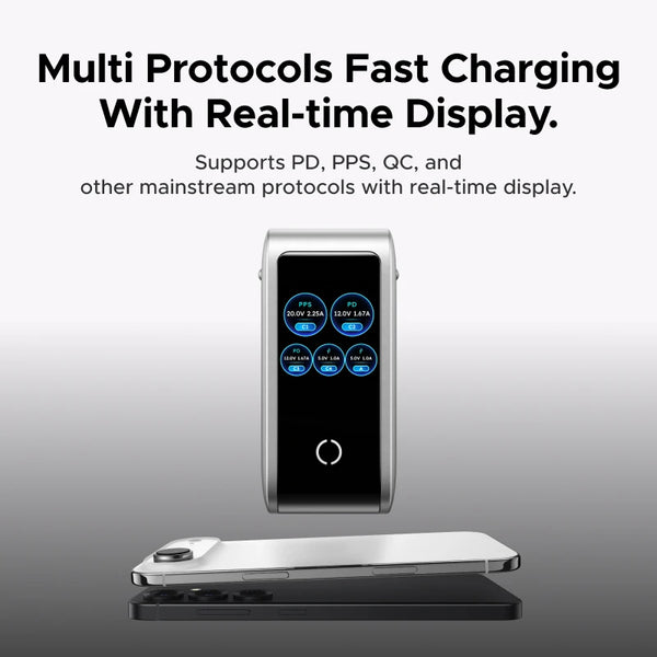 UGREEN 100W GaN Charger With Smart Display QC4.0 PD 3.0 USB C Charger For MacbookPro Laptop iPhone 18 17 Pro iPad Tablet Samsung