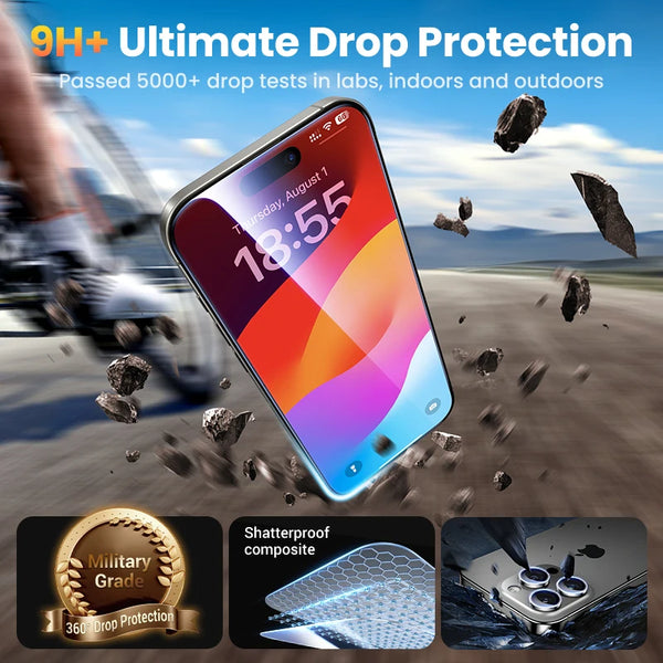 UGREEN Screen Protector For iPhone 16 Pro Full Cover Tempered Glass For iPhone 16 Plus Pro Max Camera Lens Protectors